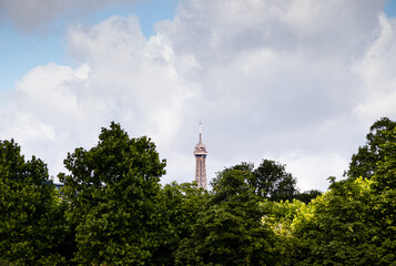 View of the top of the Eiffel tower