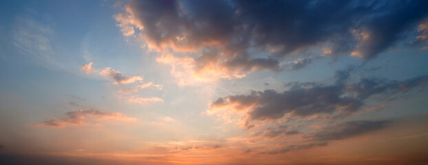 Naklejka na ściany i meble Panorama twilight sky and cloud background