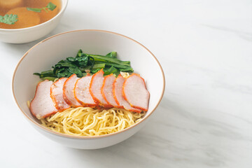 Barbecue Red Pork Noodles with Soup