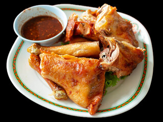 fresh Thai grilled cut chicken