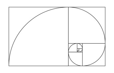 Golden Ratio Golden Mean Divine Proportion Composition Vector Illustration Isolated on White
