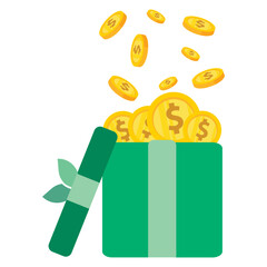 flat style income icon illustration, finance, money, coin, gold coin, profit, savings.