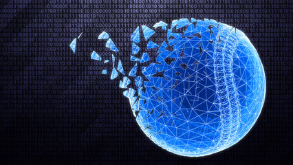 3D mesh of baseball isolated on binary background. 3D illustration. © Pavel Ignatov
