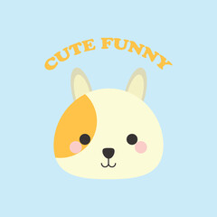 cute animal characters. vector illustration of cute animal head character design for kids.