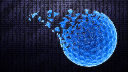 Three-dimensional golfball isolated on binary background. 3D illustration.