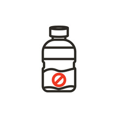 ecological set illustration, environmental hygiene icon, trash can, plastic, bottle, go green.