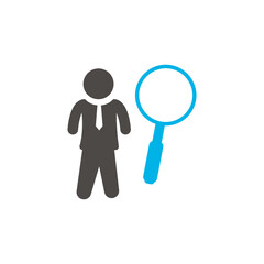 illustration of human resources user icon, job application, interview, job search.