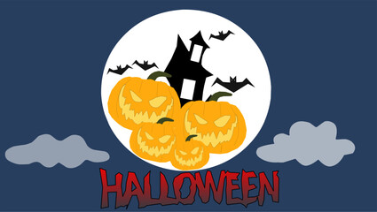 halloween background with pumpkin