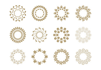Set of Unique Abstract Pattern Design Vector Illustration. Luxury Vintage Pattern Art Graphic