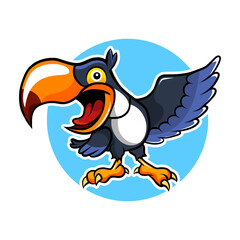 cute toucan bird cartoon design 