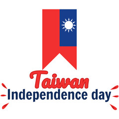 Taiwan independence day 10th double tenth October with taiwan flag symbol of patriotism and nationalism. vector flat design illustration feed social media background