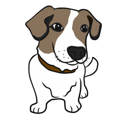 Fototapeta premium Jack Russell cartoon illustration 