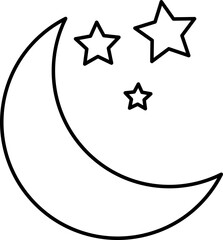 moon star icon illustration on white background..eps