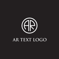 AR text logo, AR letters logo