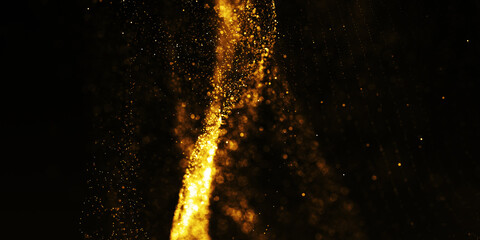 Obraz premium Super glowing light effect gold particles