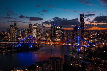 city bridge at night