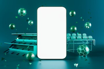 football balls object, sport ball design, football element concept, 3d illustration, abstract football technology, 3d realistic render, green grass field , online sport live, casino sport business