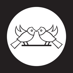 Two bird animal vector logo template design 