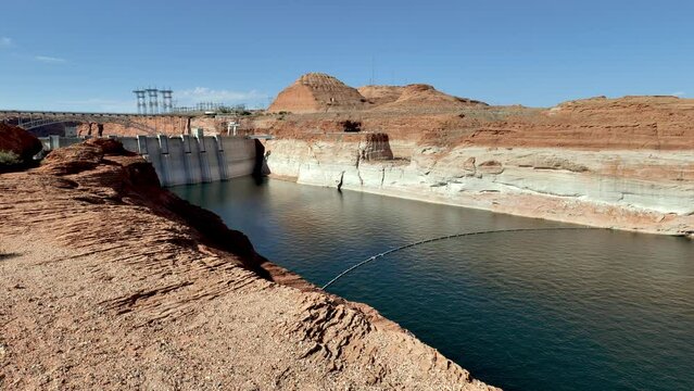 Record low water level at Lake Powell in the summer of 2022