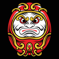 Illustration vector graphic of daruma,can be used as a poster,merch,t-shirt design,etc