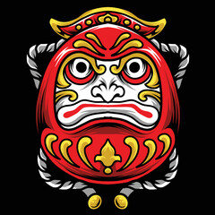 Illustration vector graphic of daruma,can be used as a poster,merch,t-shirt design,etc