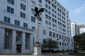 Atlanta, Georgia – September 2022 – Architectural detail of the headquarters of The Federal...