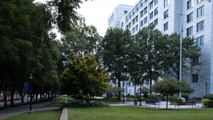 Atlanta, Georgia – September 2022 – Architectural detail of the headquarters of The Federal...