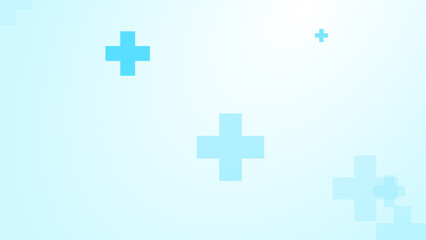Fototapeta premium Medical white blue cross pattern background.