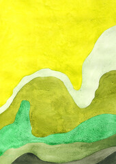 Abstract green watercolor texture background for decoration on nature, agriculture and organic lifestyle concept.