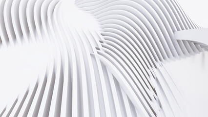 Naklejka premium Abstract Curved Shapes. White Circular Background.