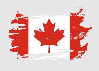 Grunge style textured flag of Canada country