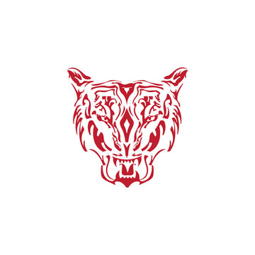 tiger head logo template design