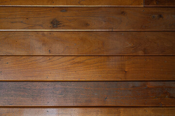 Naklejka premium Plank wood table floor with natural pattern texture background.