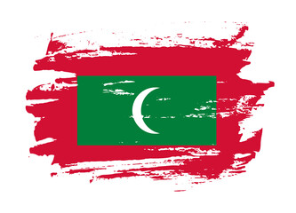 Grunge style textured flag of Maldives country