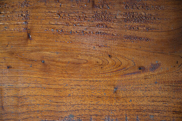 Fototapeta premium Plank wood table floor with natural pattern texture background.