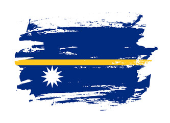 Grunge style textured flag of Nauru country