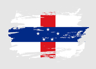 Grunge style textured flag of Netherlands Antilles country