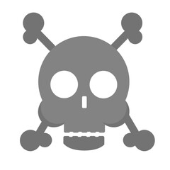 Flat design skull vector graphic illustration suitable for storybooks, web design and motion videos, presentation videos and more