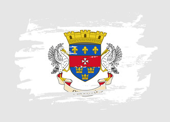 Obraz premium Grunge style textured flag of Saint Barthelemy country