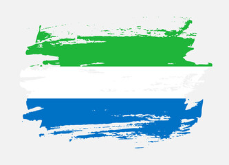 Grunge style textured flag of Sierra Leone country