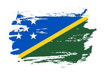 Grunge style textured flag of Solomon Islands country