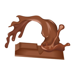chocolate bars and melted chocolate