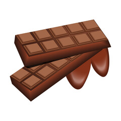 chocolate bars and melted chocolate