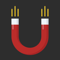 Vector graphic of magnet. Red magnet illustration with flat design style. Suitable for content design assets