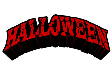 Halloween black and red 3d lettering