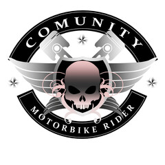 Vintage Biker Skull metal Emblem