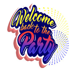 Welcome to the party colorfull font image