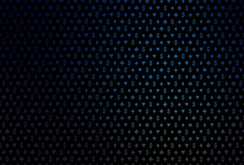 Dark blue vector texture with playing cards.