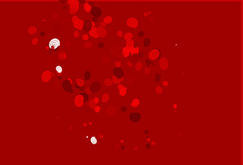 Light Red vector template with bubble shapes.
