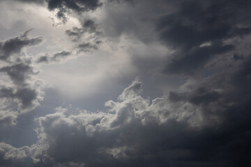 The sky and gray clouds when it's about to rain